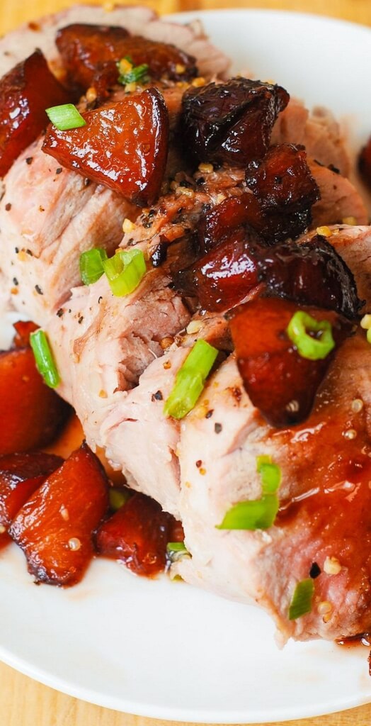 Pork Tenderloin Served With Plum Sauce Topping Pork Tenderloin Served With Plum Sauce Topping