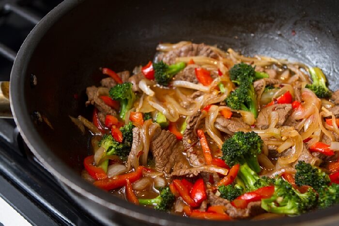 Stir Fried Beef Served With Vegetables
