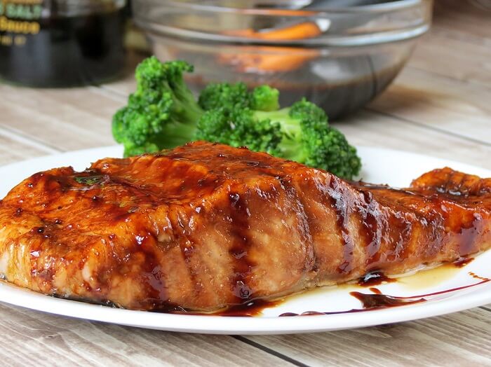 Salmon Glazed With Bourbon