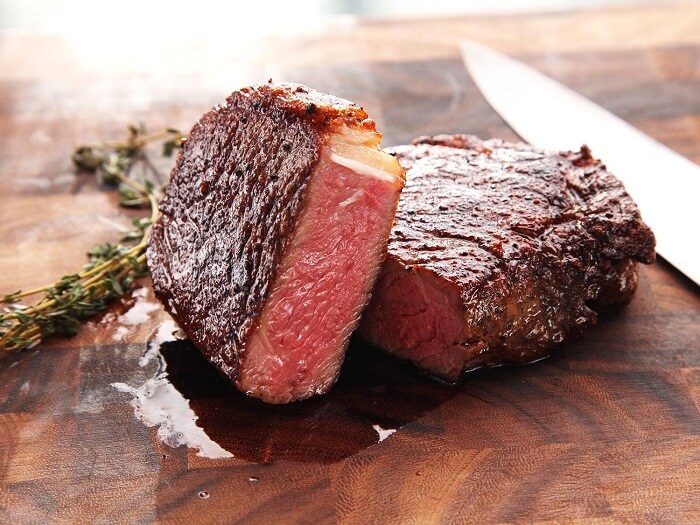 Thick Strips Of Steak With Rice