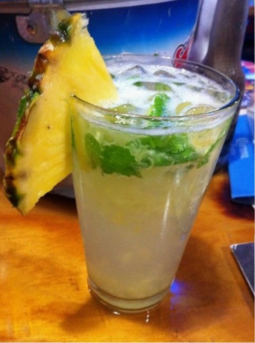 Virgin Pineapple and Grape Mojito