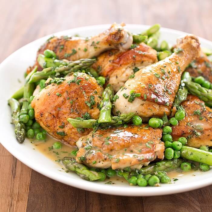 Skillet Chicken And Spring Vegetables Skillet Chicken And Spring Vegetables