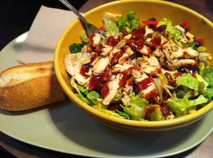 Chicken BBQ Salad With Dressing