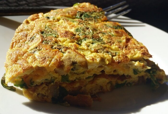 Cheesy Frittata With Ham And Veggies