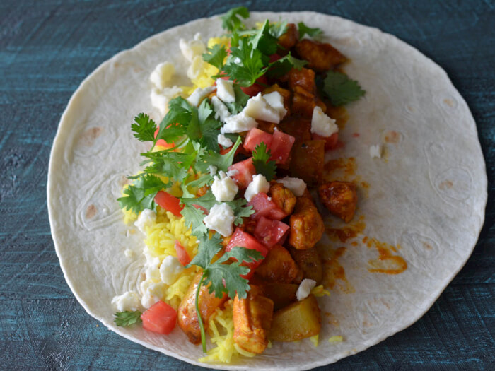 Indian Spiced Chicken Pitas