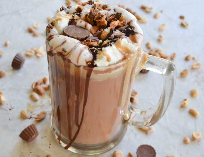 Peanut Butter Cups in hot chocolate