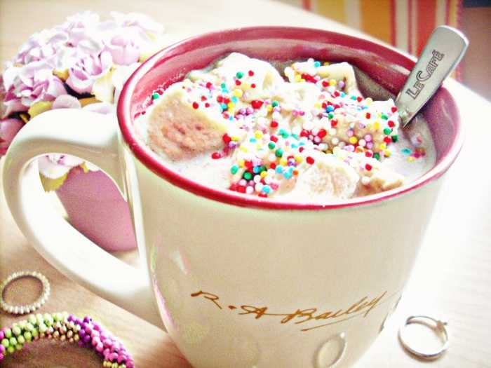 Colorful Sprinkles in hot chocolate