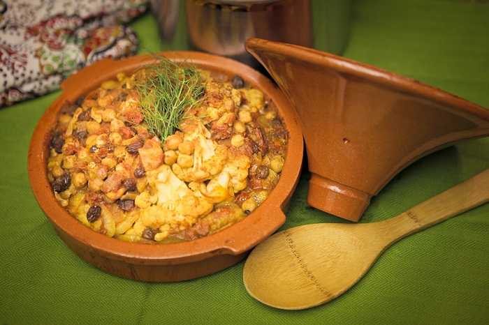 Cauliflower & Chickpea Tagine With Harissa And Preserved Lemon