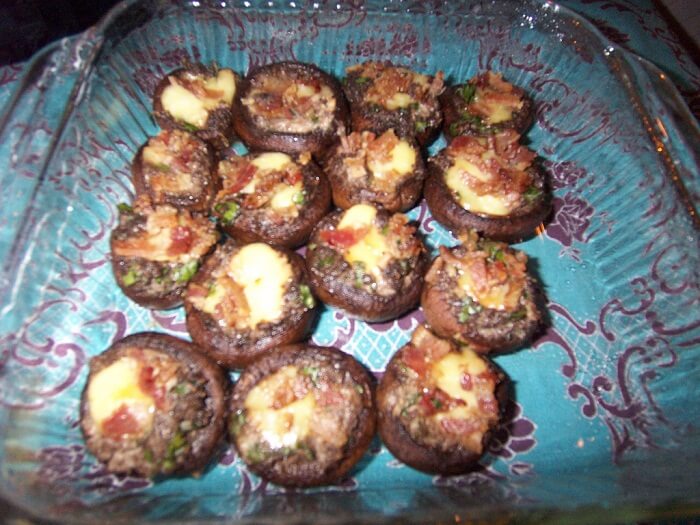 Blue Bacon Stuffed Mushrooms