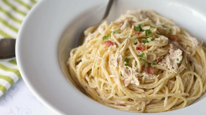 Bacon and Chicken Ranch Pasta