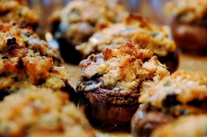 Blue Bacon Stuffed Mushrooms