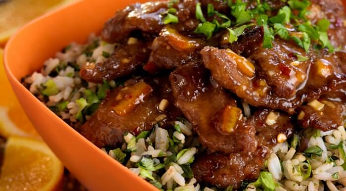 Sweet And Sour Crispy Beef With Rice