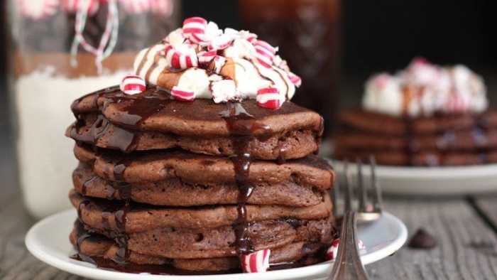 Chocolate Peppermint Pancakes