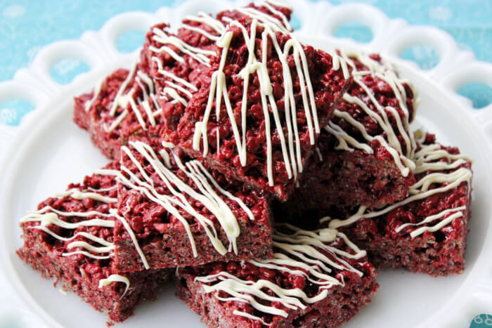 Red Velvet Rice Krispie Treats