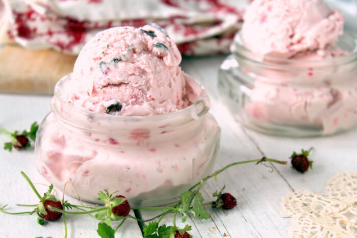 Strawberry Basil Ice Cream
