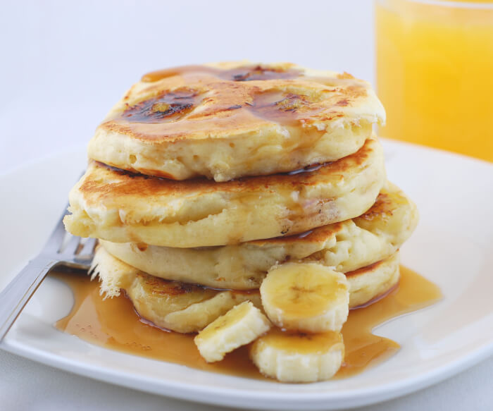 banana sour cream pancakes