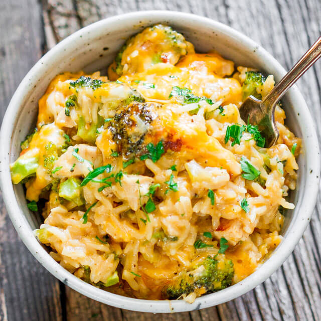 Chicken With Roasted Broccoli, Mushroom, and Rice